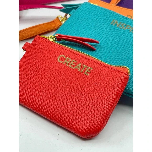 New Joy Mangano (5) Piece Zipper Pouch Set Neon Colors Travel Storage Cases - Picture 6 of 14